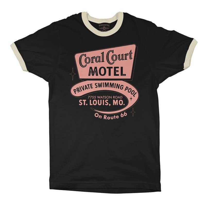 Coral Court St. Louis Ringer T-Shirt - Black-Cream