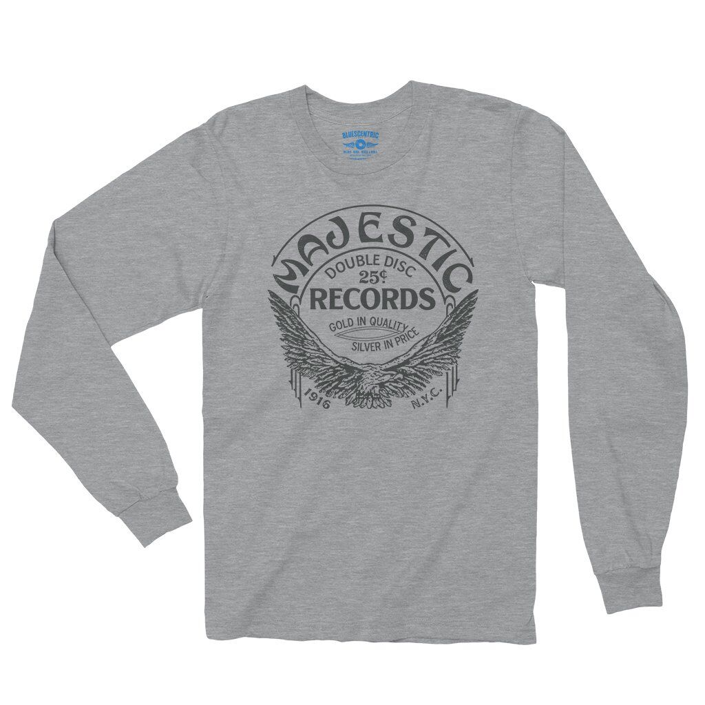 Majestic Records Gold Eagle Long Sleeve T-Shirt - Athletic Heather