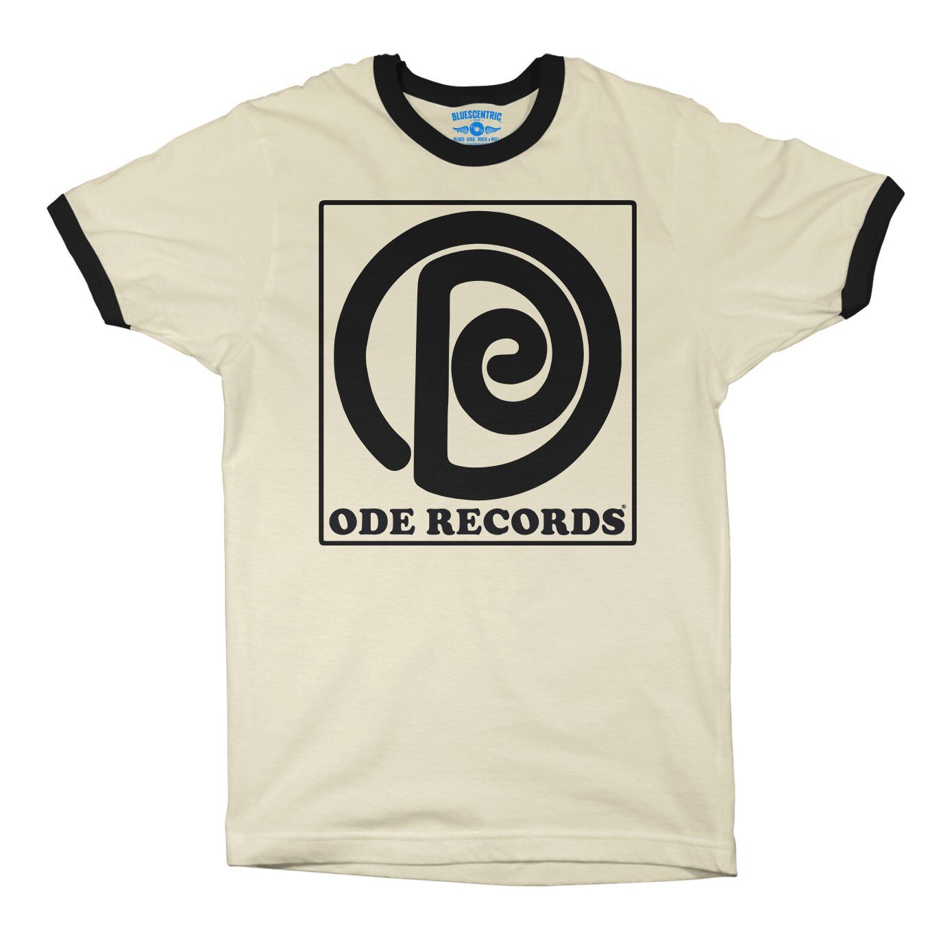 Ode Records Ringer T-Shirt in Natural Black