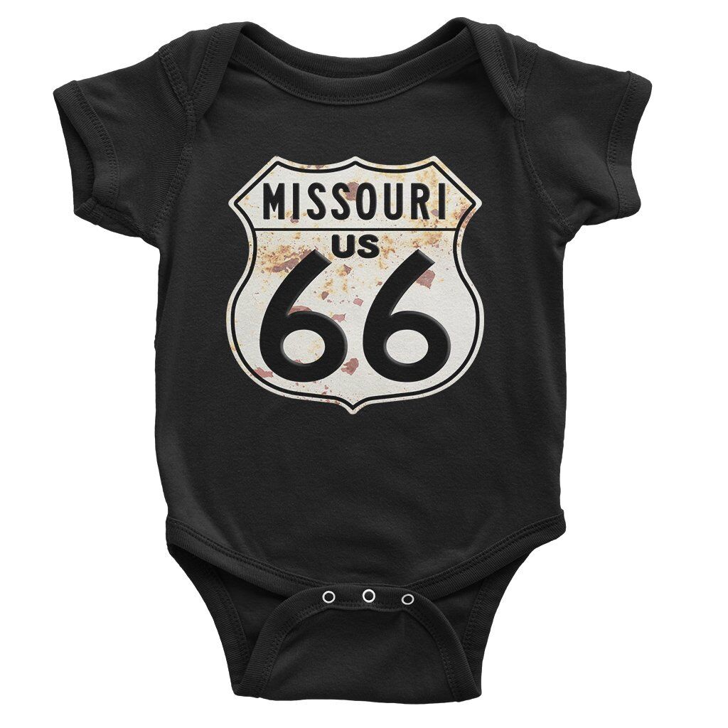 Route 66 Missouri Baby Onesie - Black