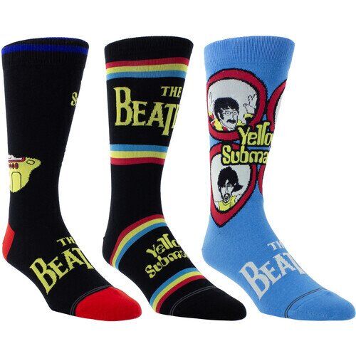 Perri's - Beatles - Yellow Submarine - Crew Socks (Assorted Styles 3 Pack Gift Box) Apparel (Socks, Gift Set, 3 Pack)