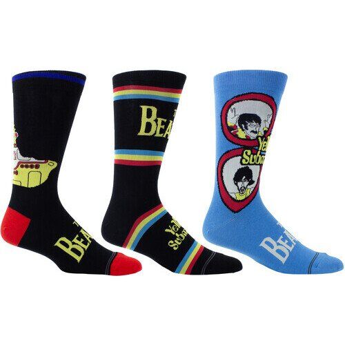 Perri's - Beatles - Yellow Submarine - Crew Socks (Assorted Styles 3 Pack Gift Box) Apparel (Socks, Gift Set, 3 Pack)