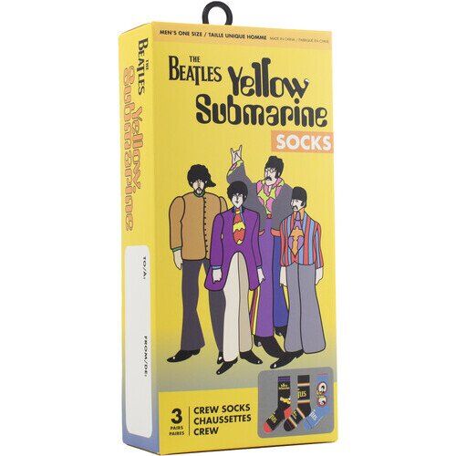 Perri's - Beatles - Yellow Submarine - Crew Socks (Assorted Styles 3 Pack Gift Box) Apparel (Socks, Gift Set, 3 Pack)