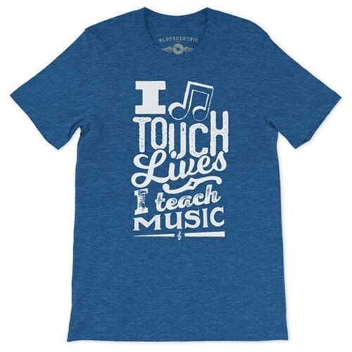 I Touch Lives, I Teach Music T-Shirt - Lightweight Vintage Style