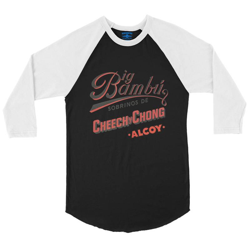 Cheech y Chong’s Big Bambu Baseball T-Shirt in Black White