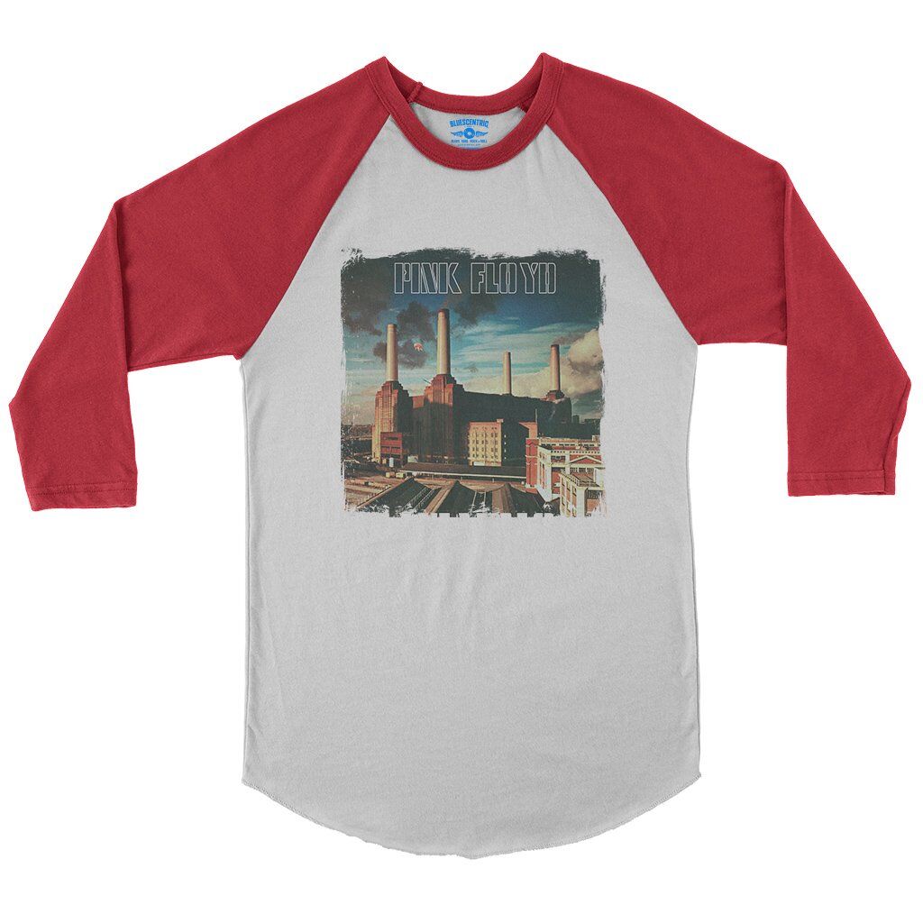 Pink Floyd Animals Album Cover Baseball T-Shirt in White Red