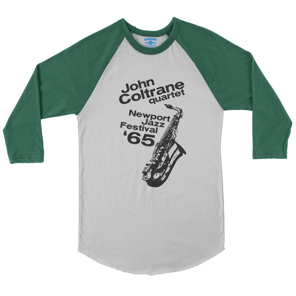 John Coltrane at Newport Jazz Festival Baseball T-Shirt in White Kelly