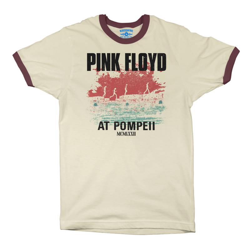Pink Floyd Pompeii Ringer T-Shirt in Natural Maroon