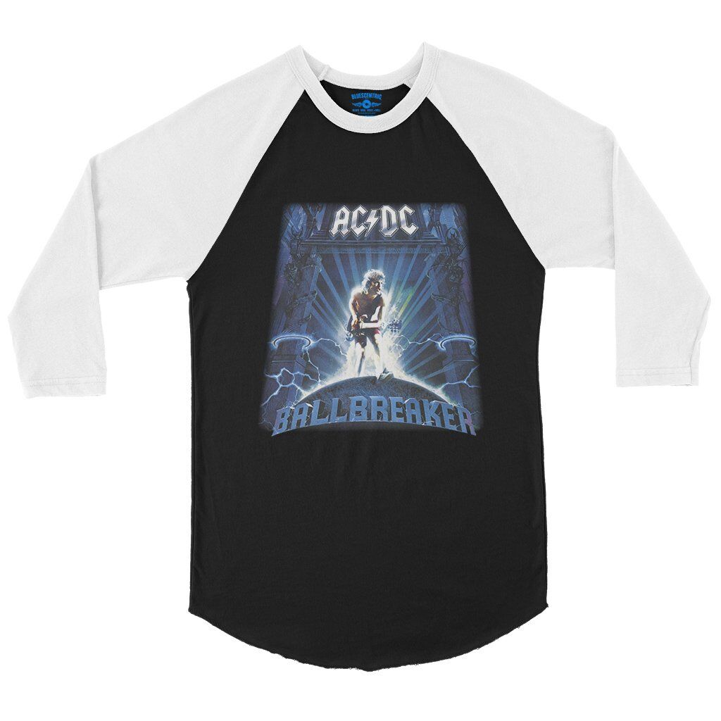 AC/DC Ballbreaker Baseball T-Shirt in Black White