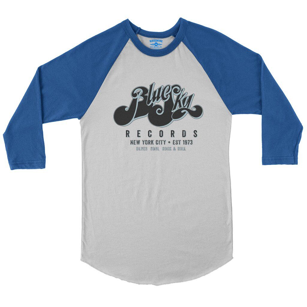 Blue Sky Records Baseball T-Shirt in White True Royal