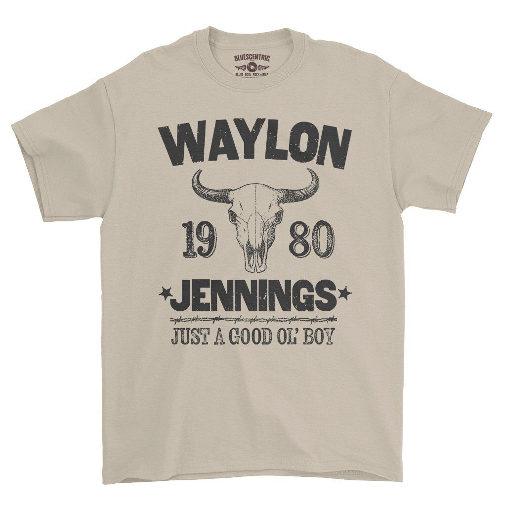 Waylon Jenning Good Ol Boy T-Shirt - Heavy Cotton - Sand