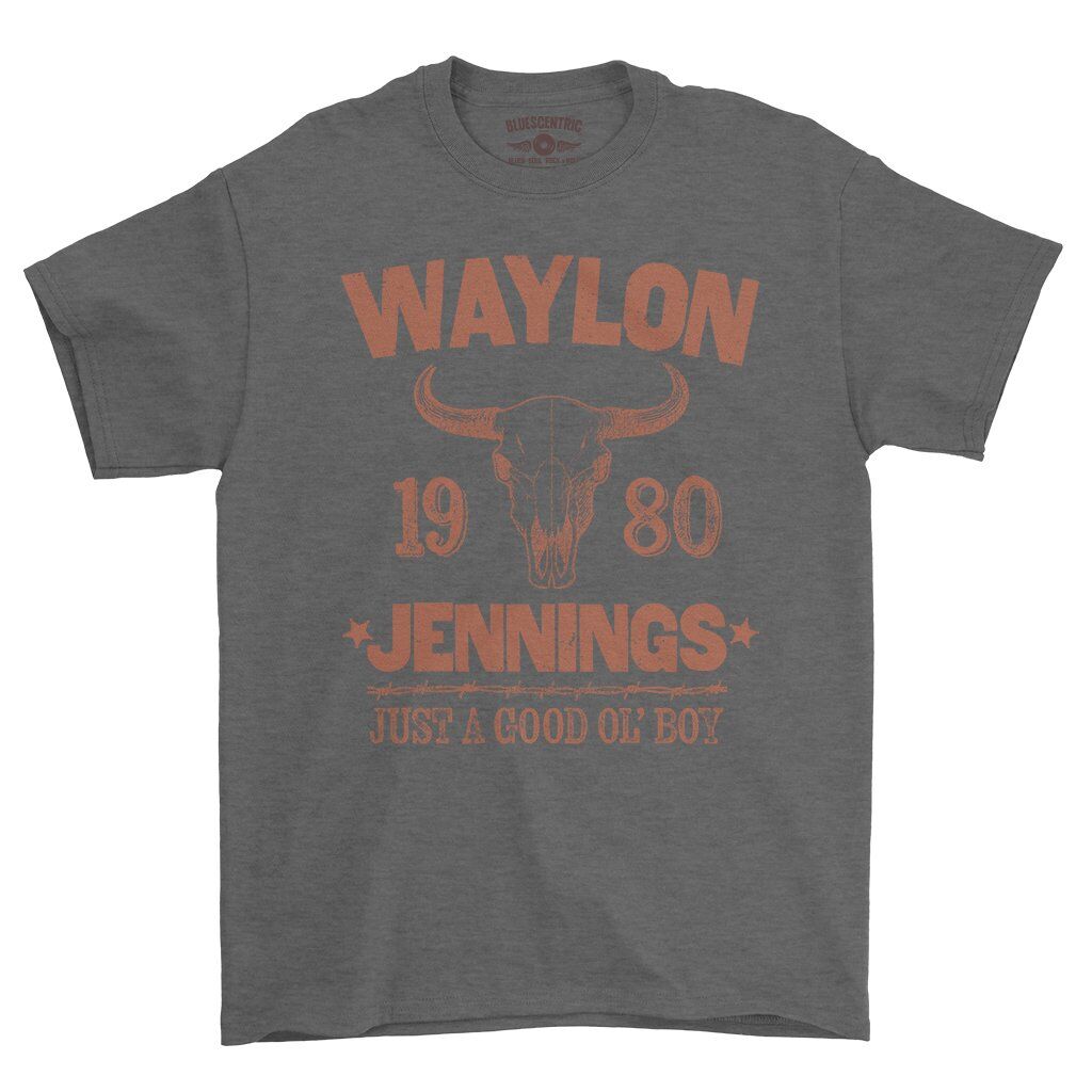 Waylon Jenning Good Ol Boy T-Shirt - Heavy Cotton - Dark Heather