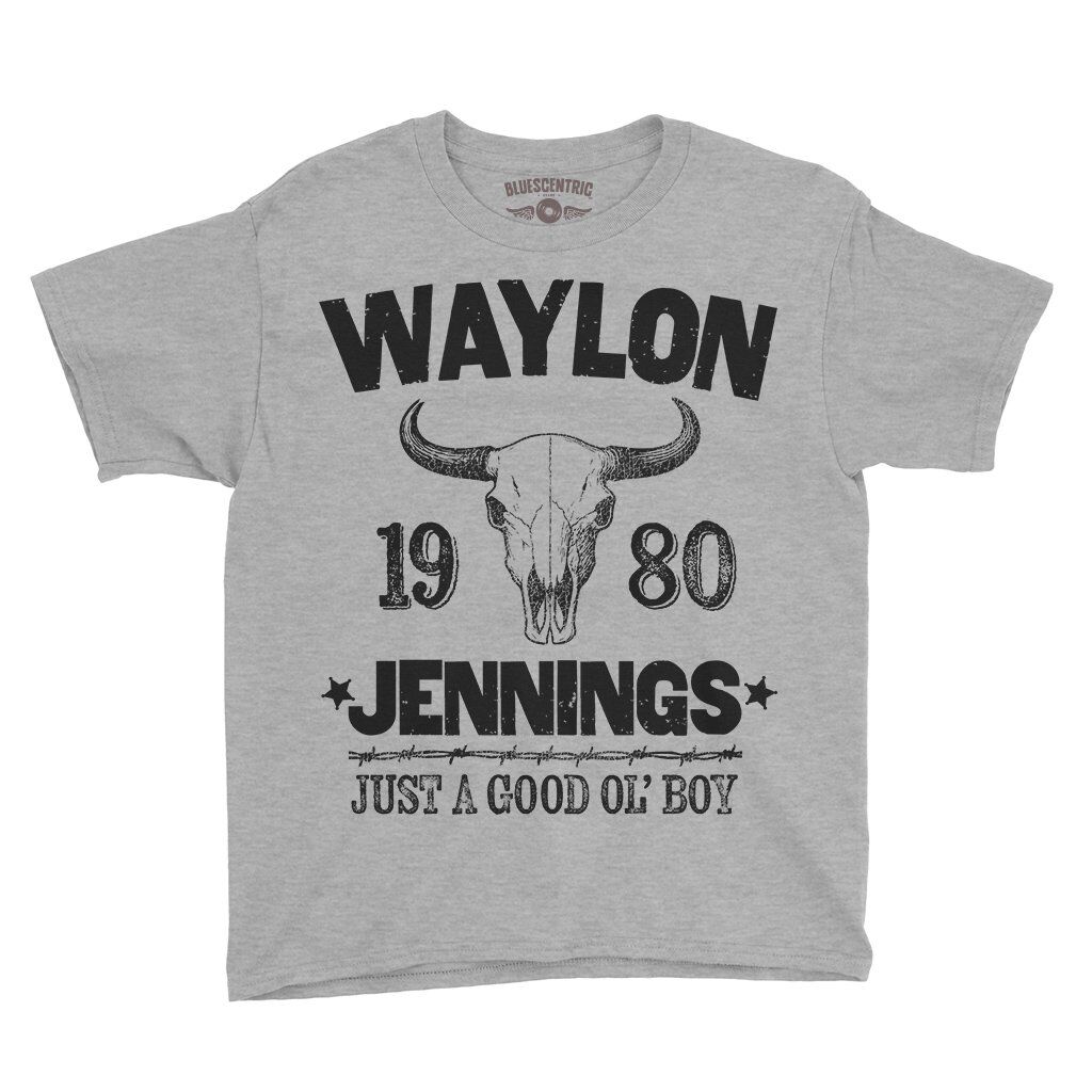 Waylon Jenning Good Ol Boy Youth T-Shirt - Lightweight Children & Toddlers - Athletic Heather