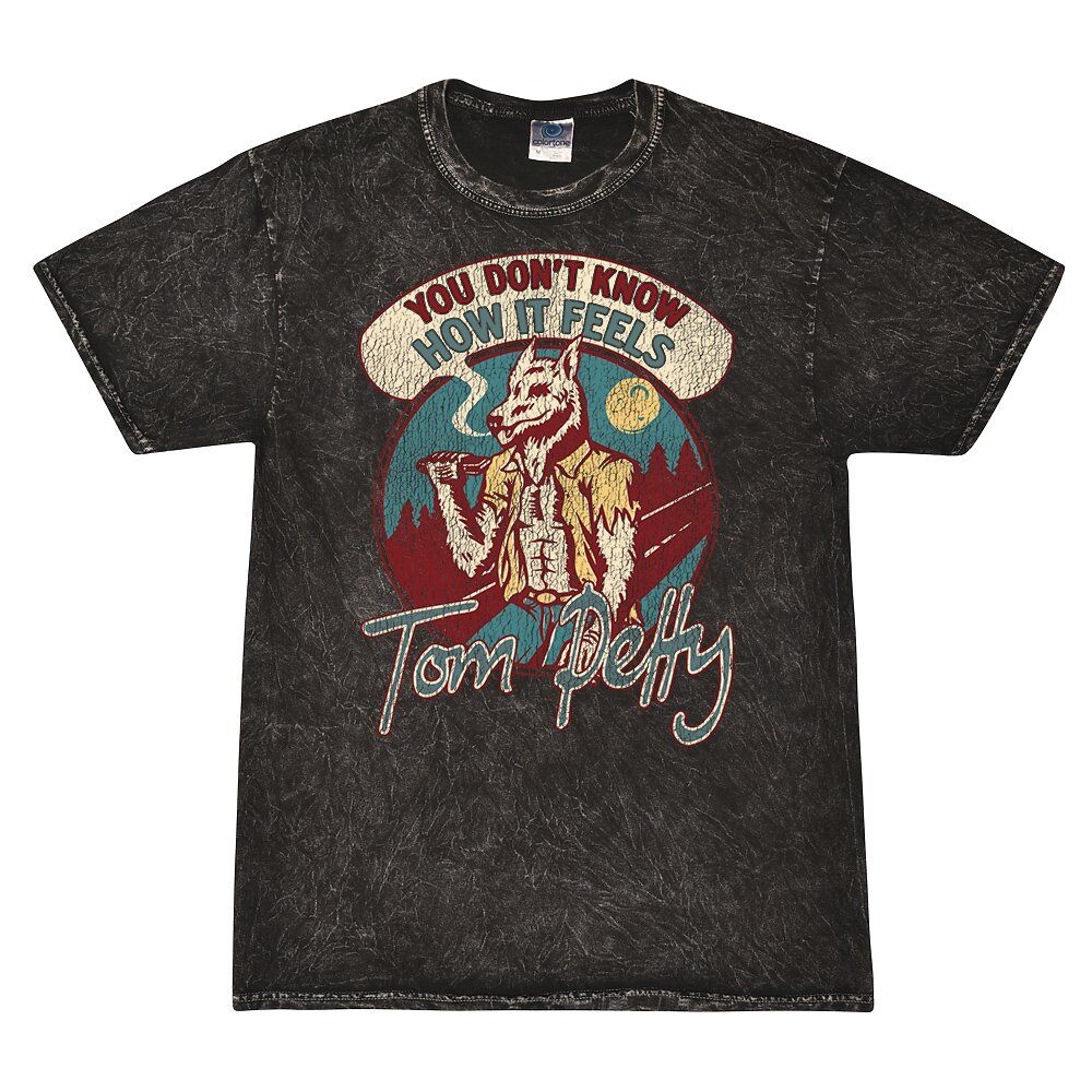 Tom Petty How It Feels Mineral Wash Shirt - Black - Cloud Purple
