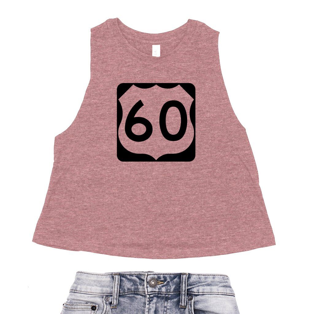 U.S. Route 60 Racerback Crop Top - Women's - Heather Mauve