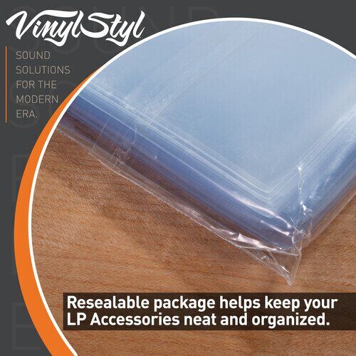 Vinyl Styl® VS-P-021 12 Inch Outer Record Sleeves - Easy Open - 50 Count (Crystal Clear) Bags / Sleeves (Large Item, Audiophile)