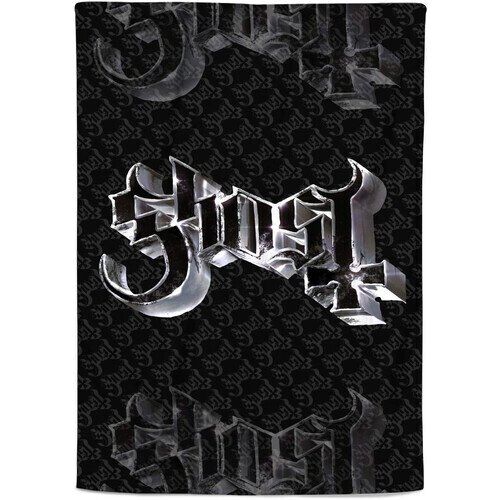 Rocksax - Ghost - Chrome Logo - Sherpa Fleece Throw (50 in x 60 in) Collectibles (Large Item, Blanket)