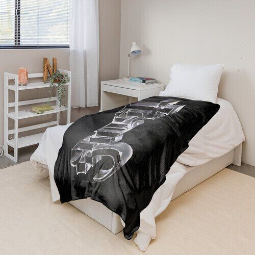 Rocksax - Ghost - Chrome Logo - Sherpa Fleece Throw (50 in x 60 in) Collectibles (Large Item, Blanket)