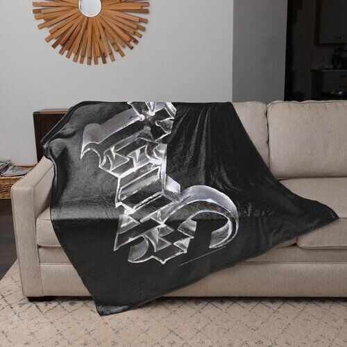 Rocksax - Ghost - Chrome Logo - Sherpa Fleece Throw (50 in x 60 in) Collectibles (Large Item, Blanket)
