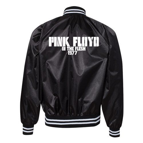 Pink Floyd In The Flesh Tour Satin Bomber Jacket - Black | Double Sided