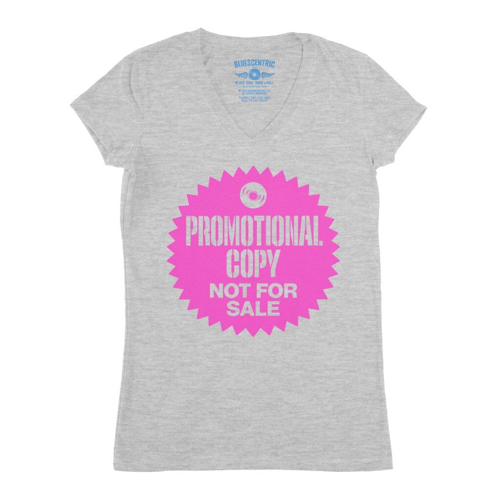 Vinyl Record Promo Sticker V-Neck T Shirt - Women's