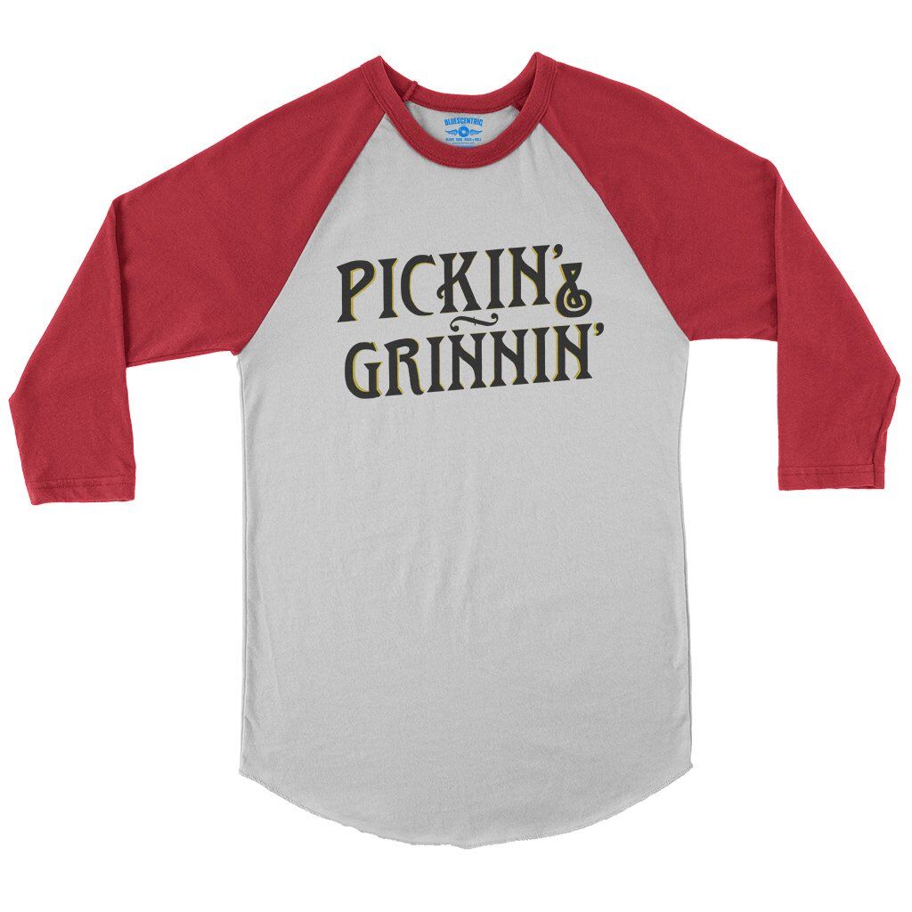 Pickin’ & Grinnin Bluegrass Baseball T-Shirt in default