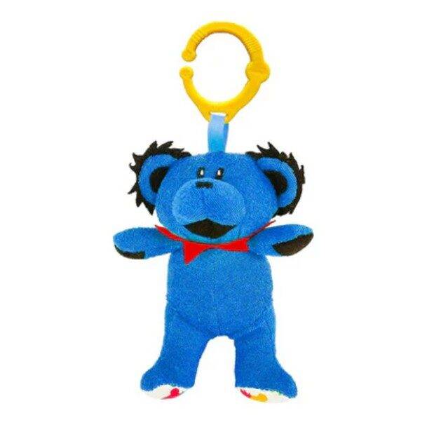 Blue Grateful Dead Dancing Bear Soft Plush Rattle Toy