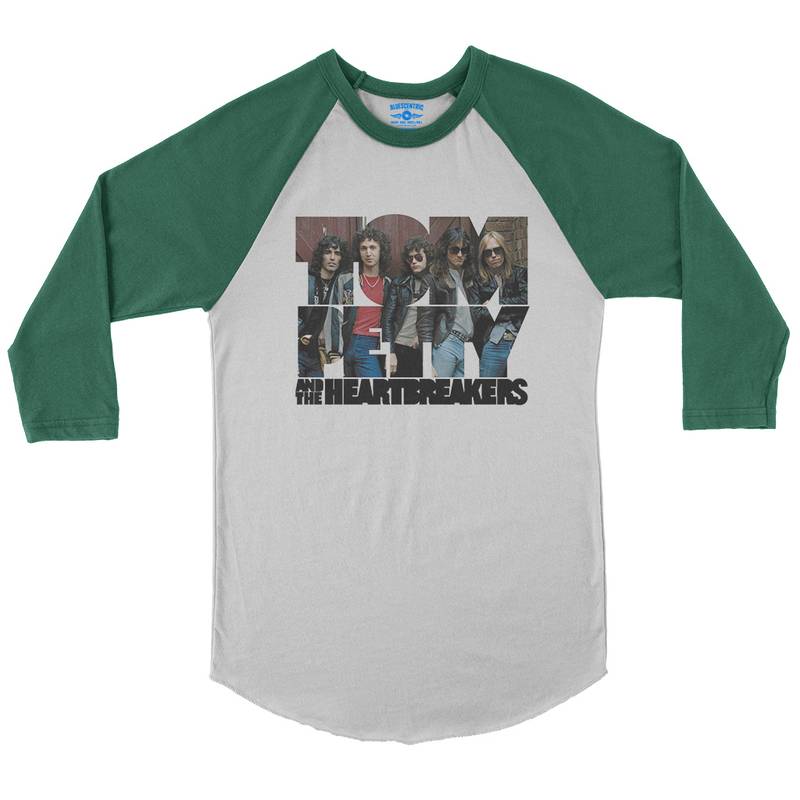 Tom Petty & The Heartbreakers Blue Jeans Baseball T-Shirt in White Kelly