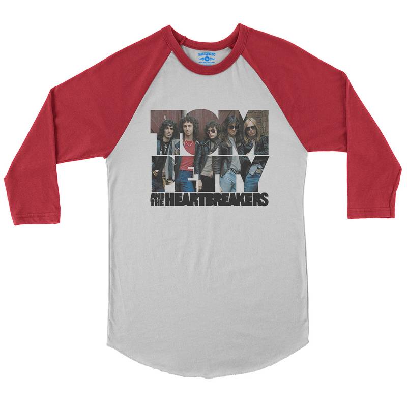 Tom Petty & The Heartbreakers Blue Jeans Baseball T-Shirt in White Red
