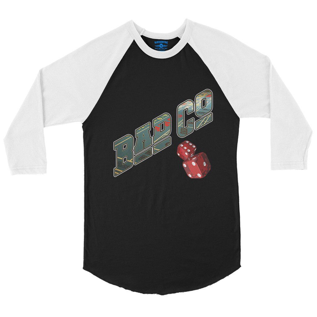 Bad Company Dice Baseball T-Shirt in Black White