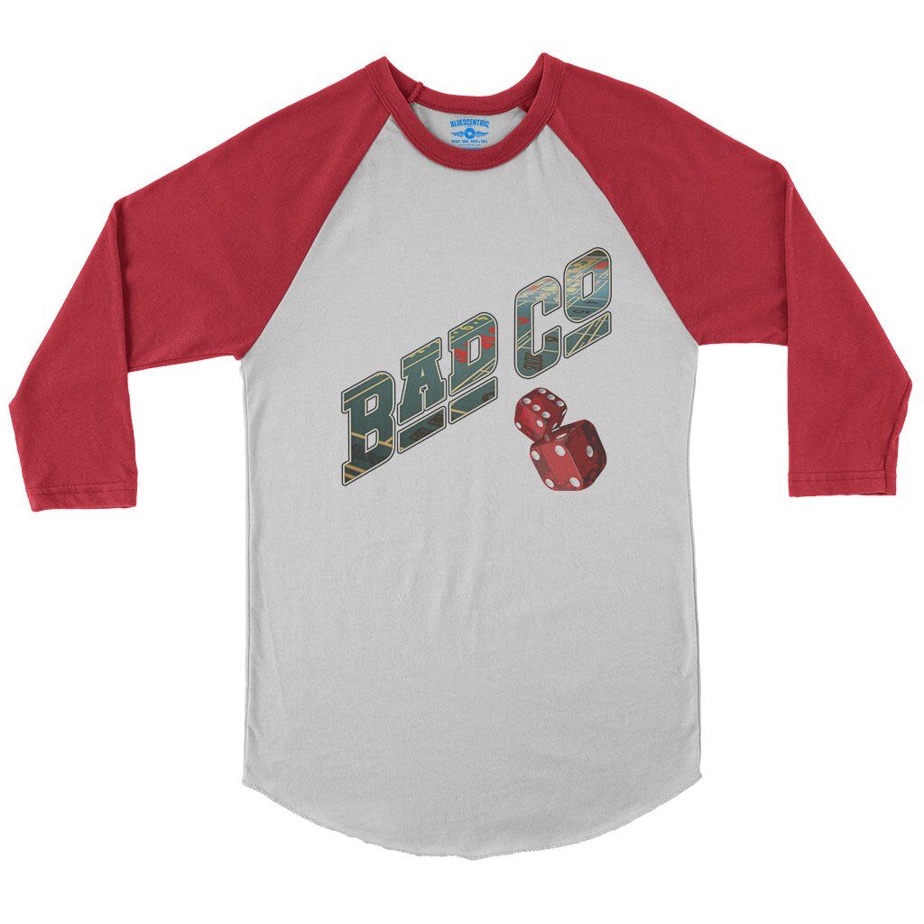 Bad Company Dice Baseball T-Shirt in White Red