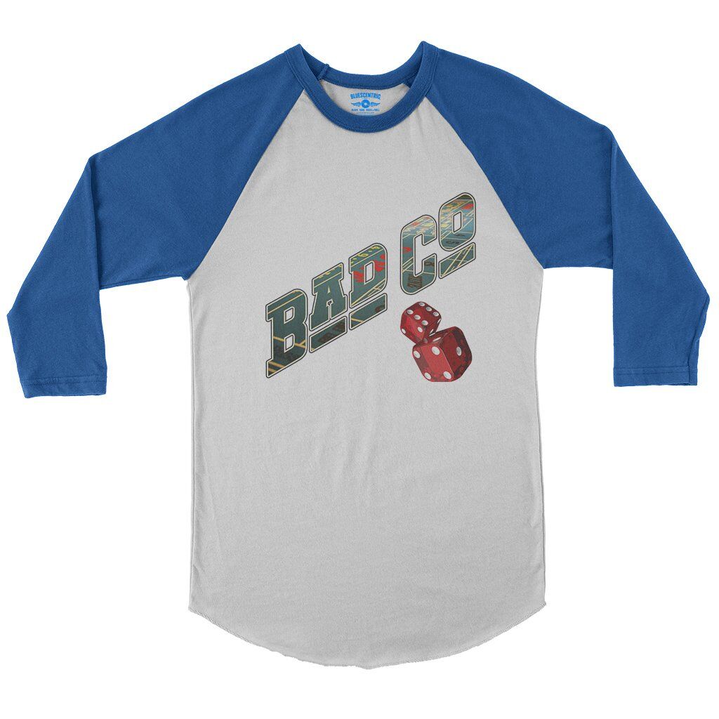 Bad Company Dice Baseball T-Shirt in White True Royal