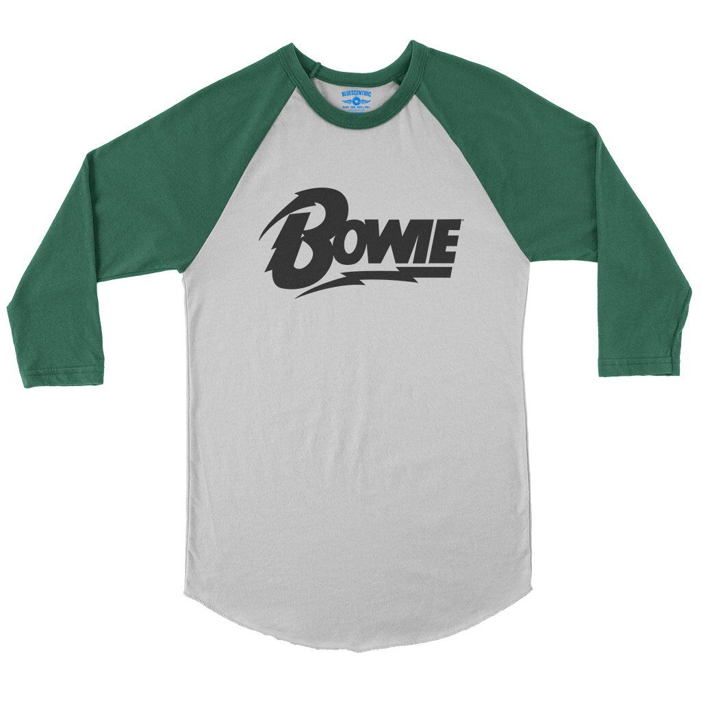 Black David Bowie Diamond Logo Baseball T-Shirt in White Kelly