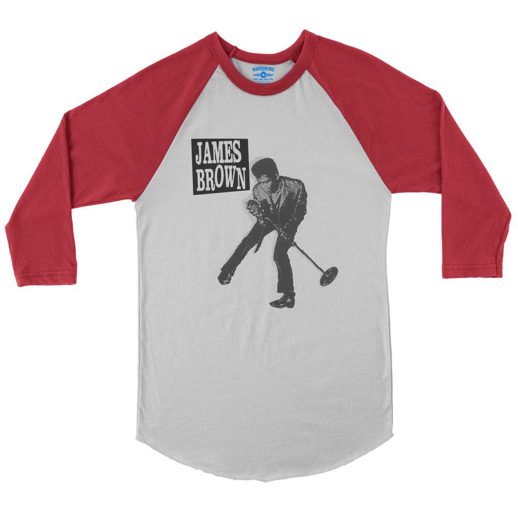 James Brown Halftone Baseball T-Shirt in White Red