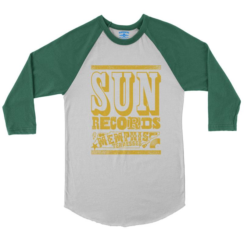 Sun Records Tennessee Home Baseball T-Shirt in White Kelly