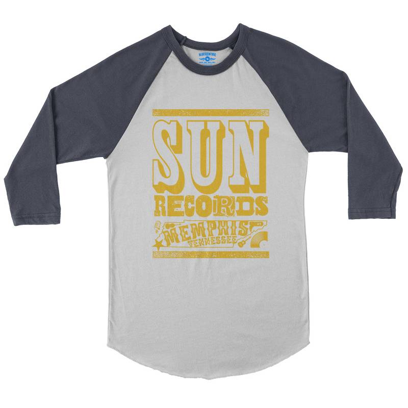 Sun Records Tennessee Home Baseball T-Shirt in White Navy