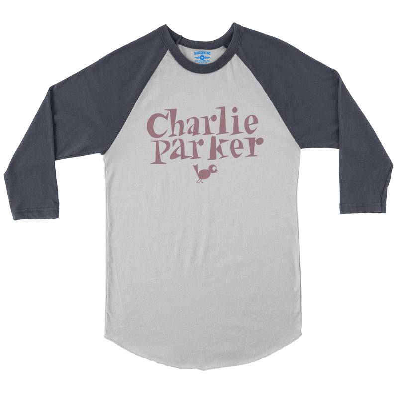Charlie Parker Mauve Logo Baseball T-Shirt in White Navy