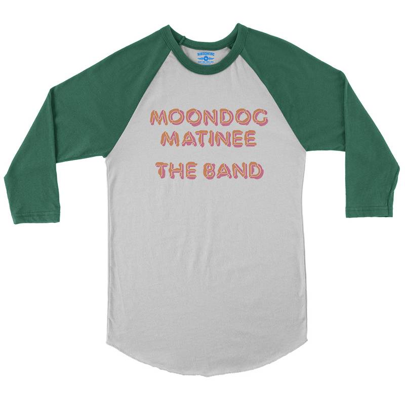 The Band Moondog Matinee Album Cover Baseball T-Shirt in White Kelly