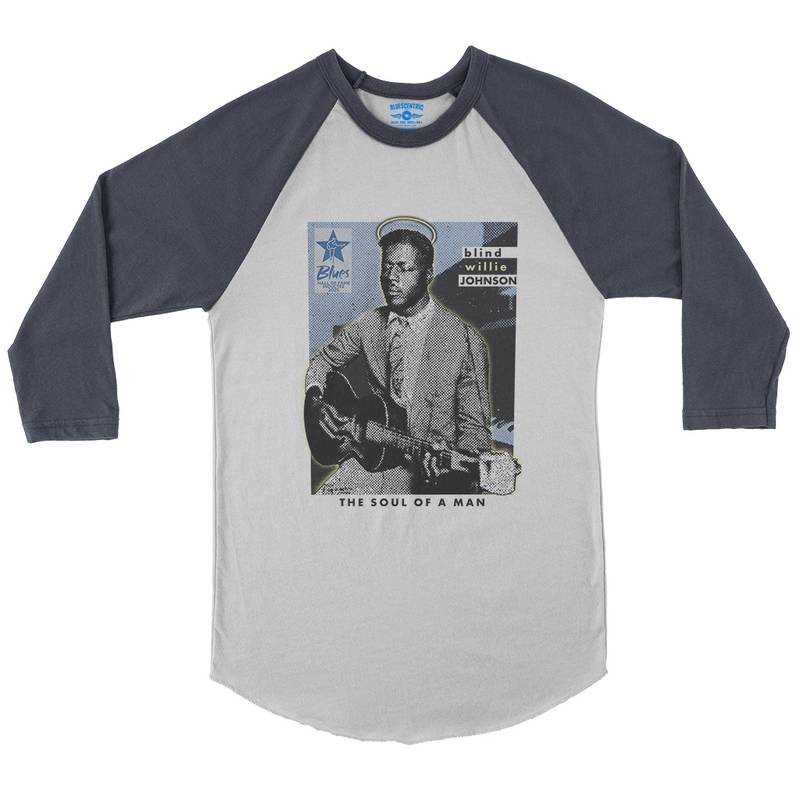 Ltd. Ed. Blues Hall of Fame Blind Willie Johnson Baseball T-Shirt in default