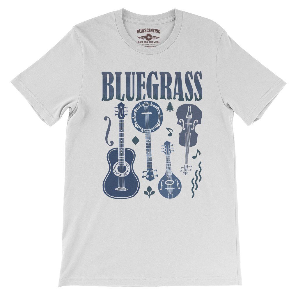 Bluegrass Instrument T-Shirt - Lightweight Vintage Style - White
