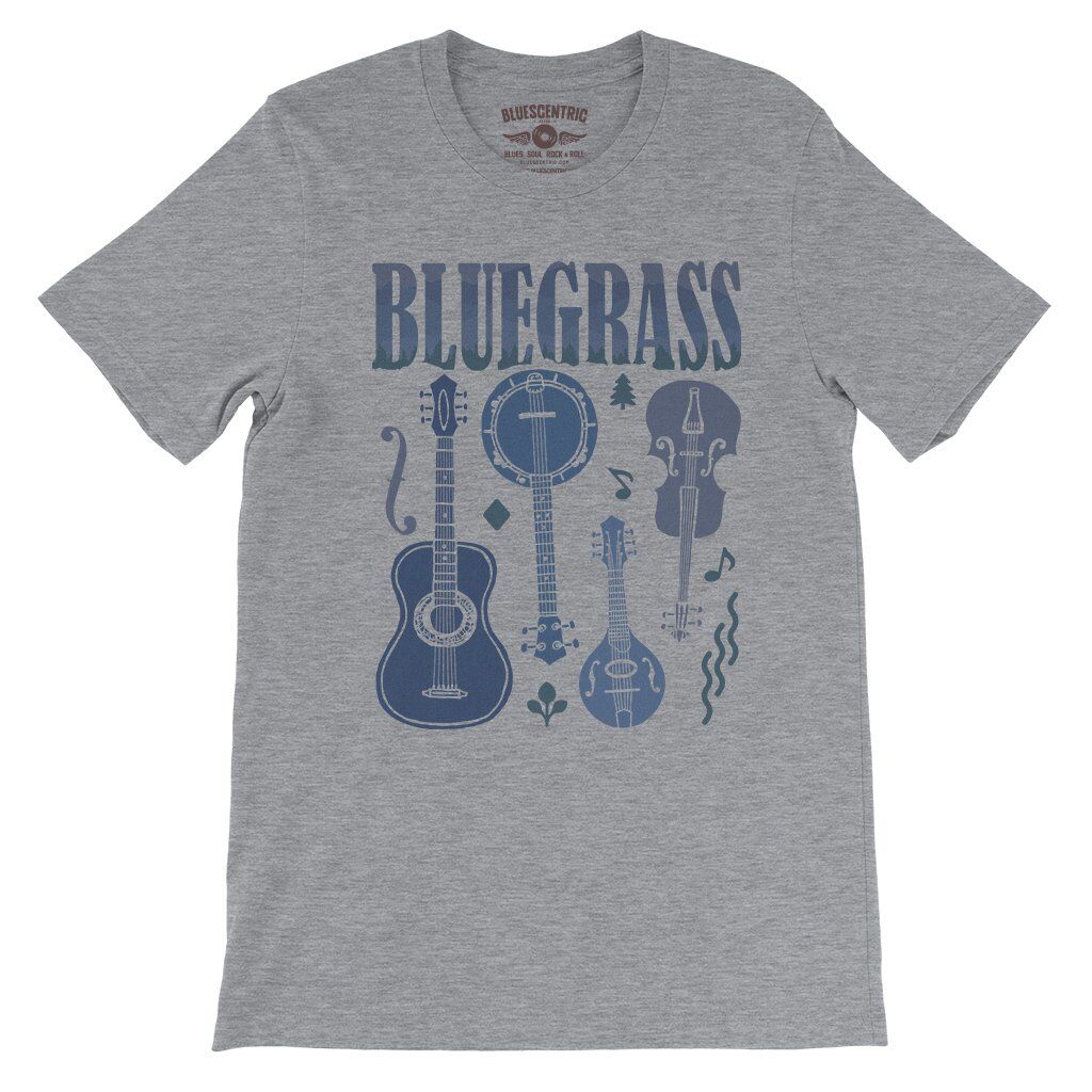 Bluegrass Instrument T-Shirt - Lightweight Vintage Style - Athletic Heather