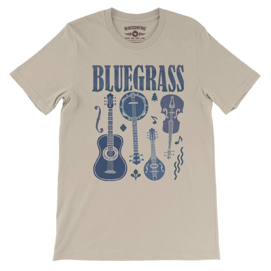 Bluegrass Instrument T-Shirt - Lightweight Vintage Style - Soft Cream