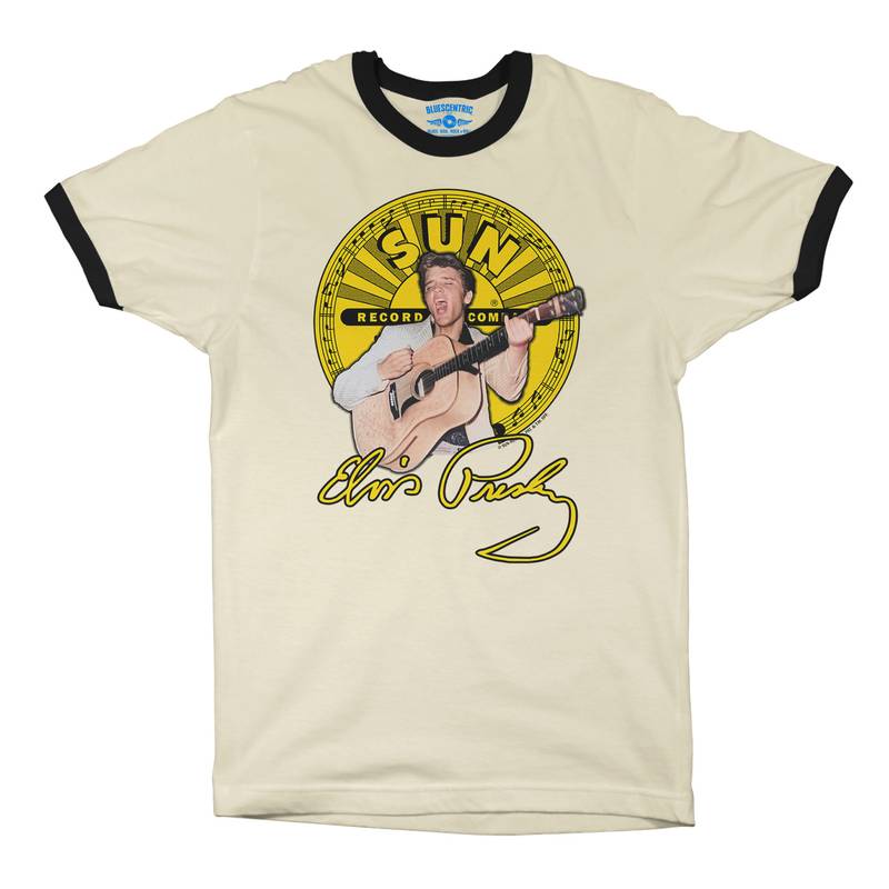 Elvis Presley 1955 Ringer T-Shirt in Natural Black