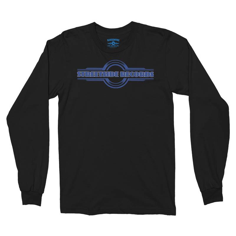 Vintage Streetside Record Store Long Sleeve T-Shirt - Black