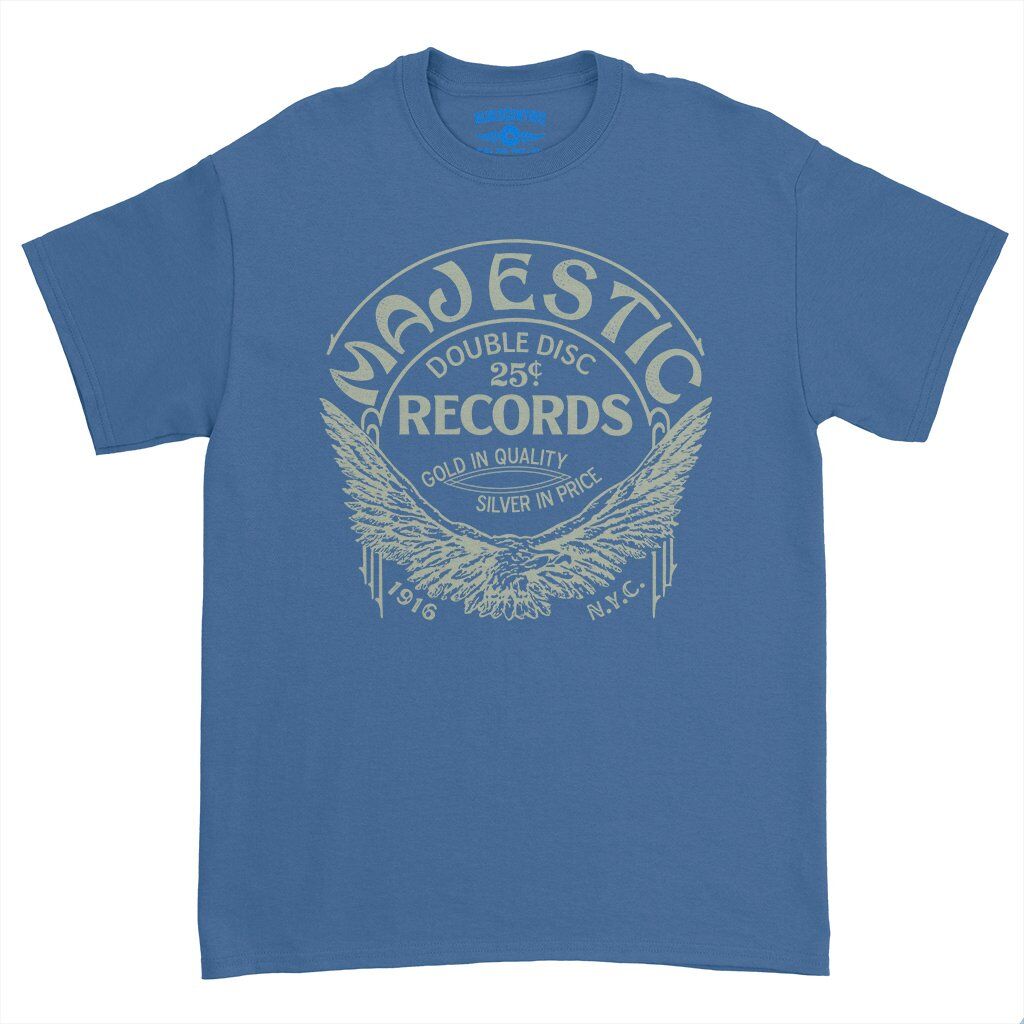 Majestic Records Gold Eagle T-Shirt - Heavy Cotton - Royal