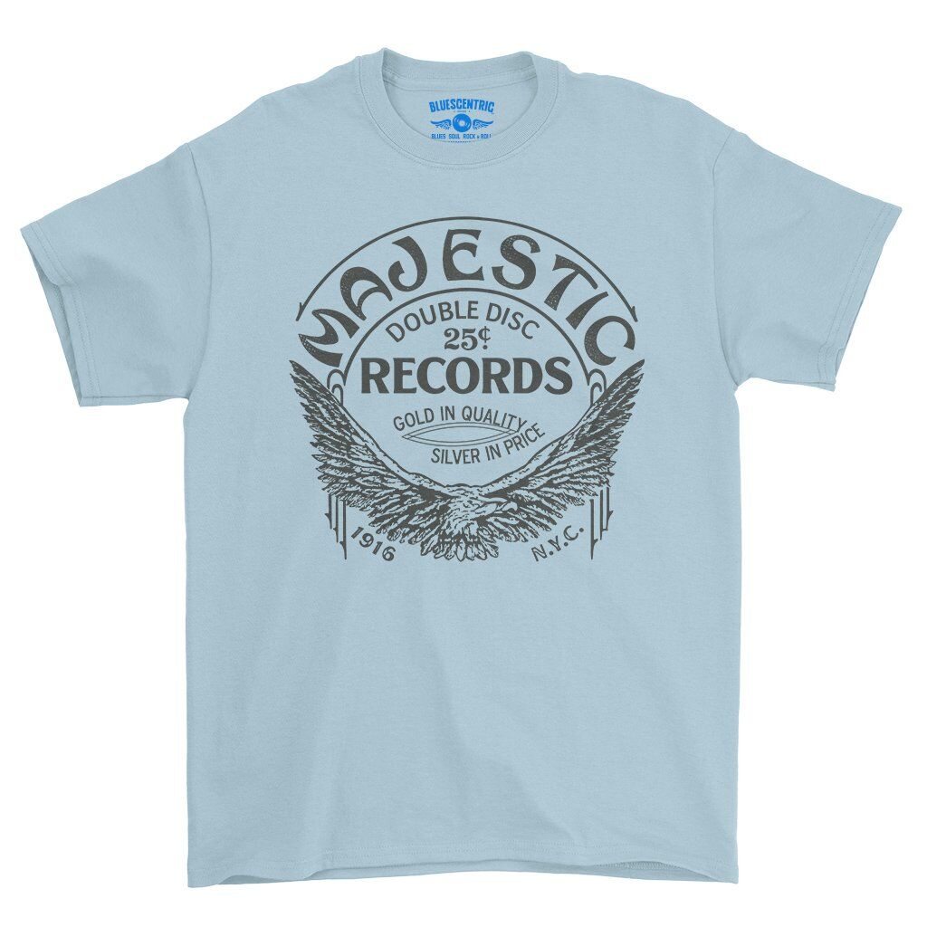 Majestic Records Gold Eagle T-Shirt - Heavy Cotton - Light Blue