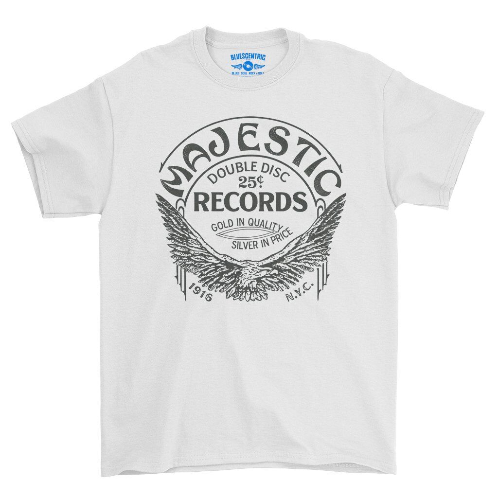 Majestic Records Gold Eagle T-Shirt - Heavy Cotton - White