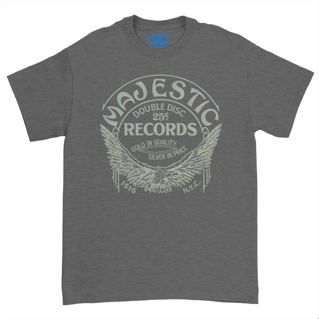 Majestic Records Gold Eagle T-Shirt - Heavy Cotton - Dark Heather