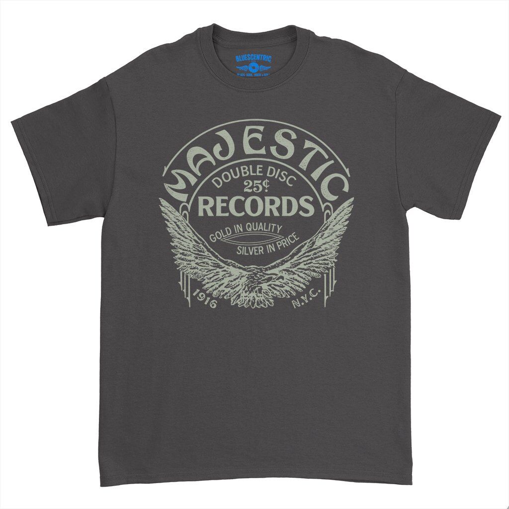 Majestic Records Gold Eagle T-Shirt - Heavy Cotton - Black