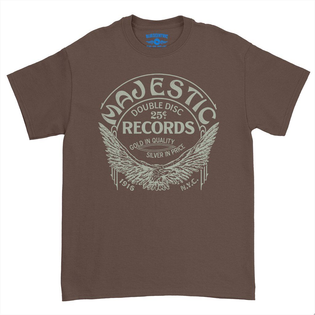 Majestic Records Gold Eagle T-Shirt - Heavy Cotton - Chocolate